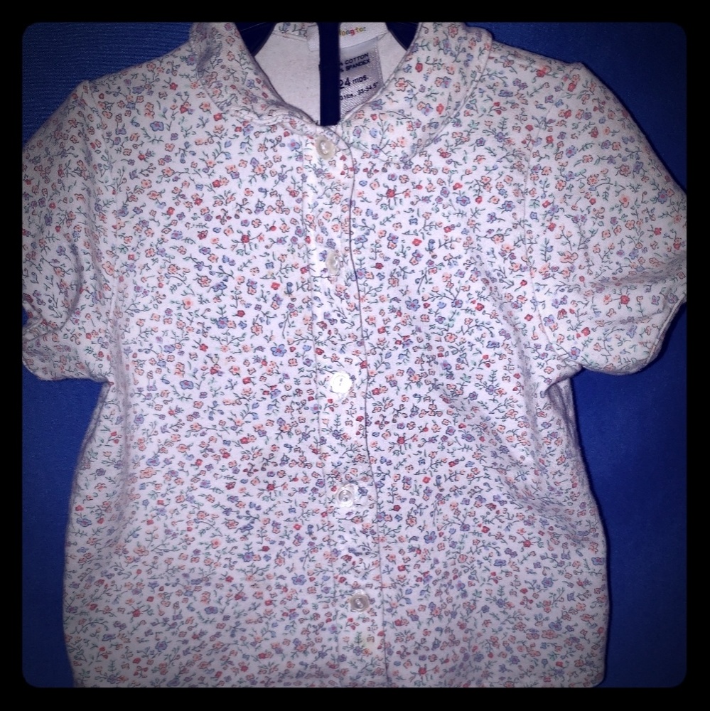 button down collared toddler girls shirt